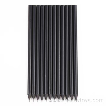 Wooden black colored pencils